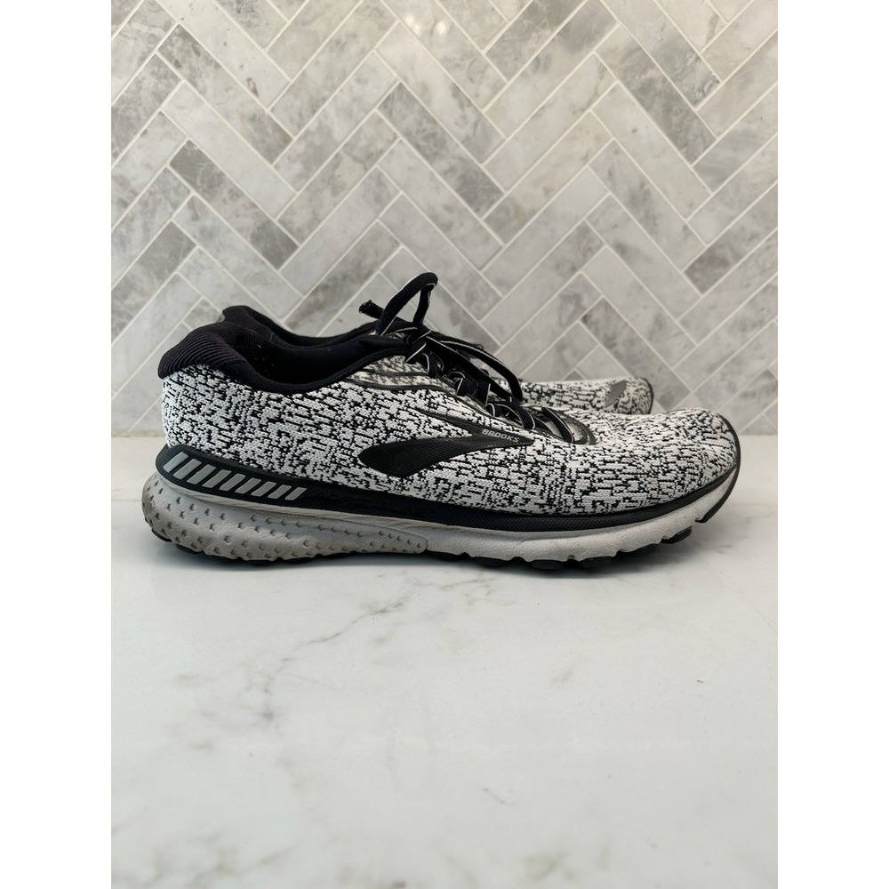 Brooks Adrenaline 20 Running Shoes Sneakers Black White Mens Size 9.5 D 9.5D